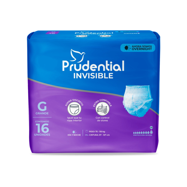 Prudential Invisible - Ropa Interior absorbente - Pañal para adulto tipo calzón